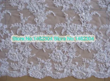

Gorgous Beaded Lace Fabric High Quality DIY Wedding Dress Decor with Cord Lace Trim