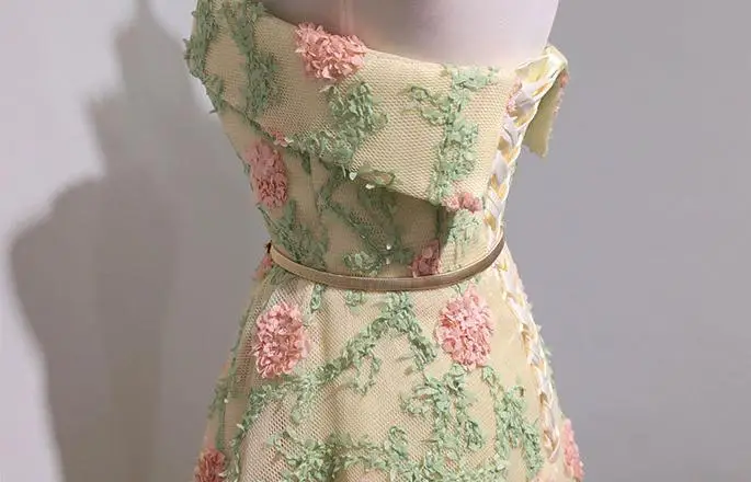 VENSANAC 2018 Strapless A Line Lace Flowers Appliques Long Evening Dresses Party Metal Leaf Sash Backless Prom Gowns VENSANAC 2018 Strapless A Line Lace Flowers Appliques Long Evening Dresses Party Metal Leaf Sash Backless Prom Gowns