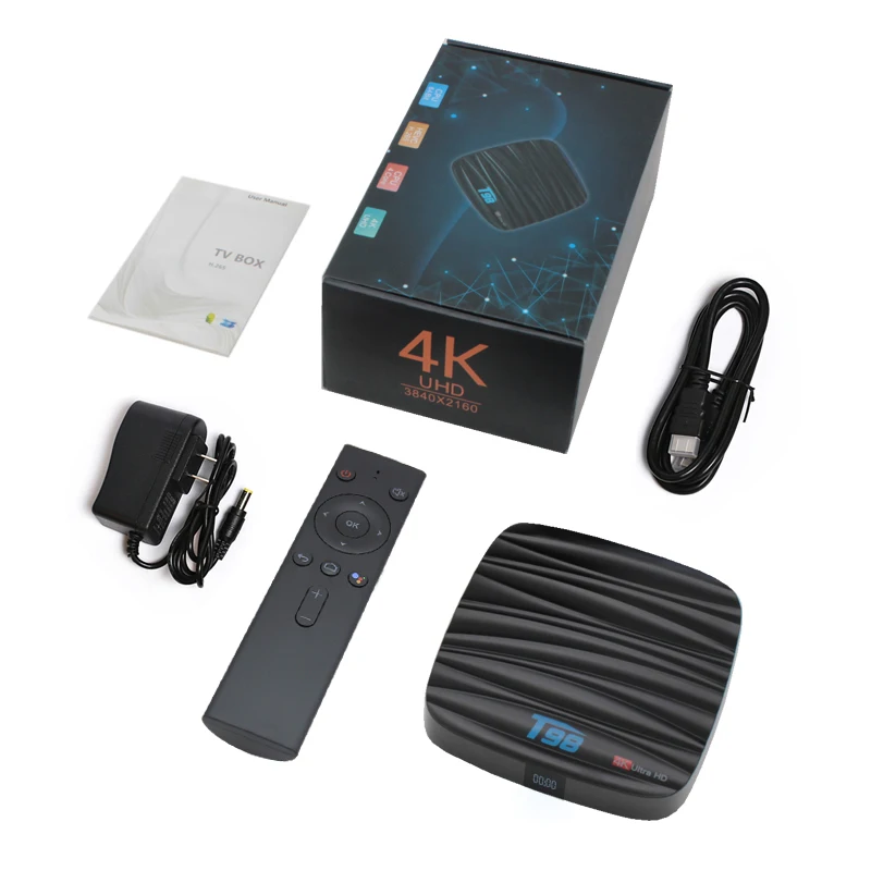 T98 Мини ТВ-бокс Android9.0 RK3328 4 Гб + 32 ГБ 2,4 г wifi 4 K 6 K 1080 P медиаплеер Bluetooth Smart tv Box 4G sim-карта T98 телеприставка