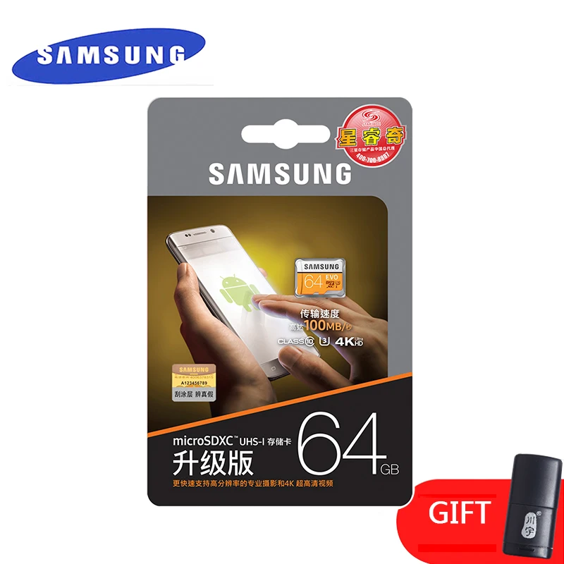 SAMSUNG Оригинальная карта памяти micro sd 16 Гб/32 ГБ/SDHC 64 Гб/SDXC класс 10 EVO TF флеш-КАРТЫ Подлинная безопасность