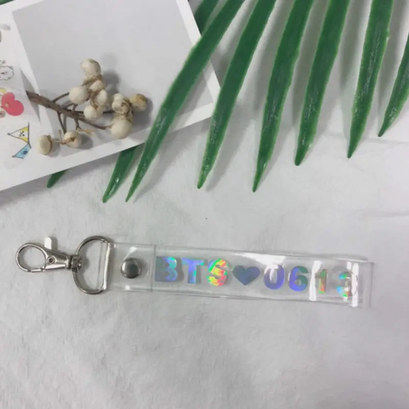 

1PC Fashion KPOP BTS Keyring Transparent KOOKIE Key Chain Bangtan Boys Love Yourself SUGA J-HOPE Rope Keychain Jewelry