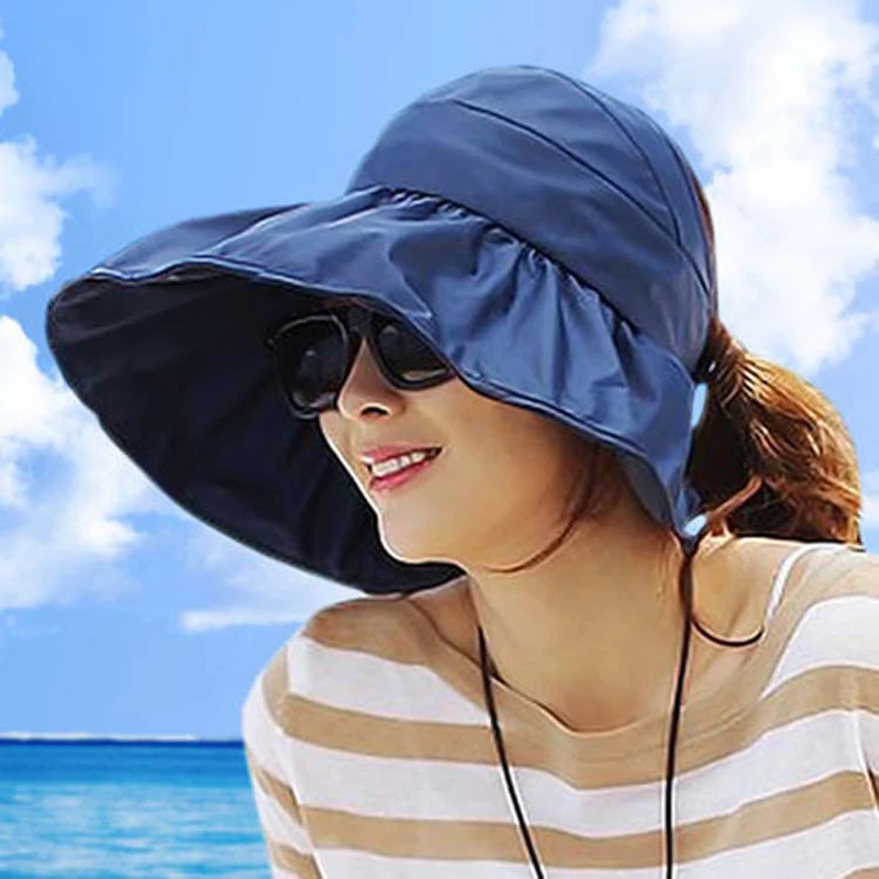 Buy 100PCS/LOT Summer Women's Wide Brim Beach Sun Hat