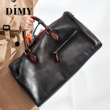 Dimy Новая дорожная сумка из натуральной коровьей кожи, мужские дорожные сумки, круглая сумка-мессенджер в форме ведра, сумки в винтажном стиле