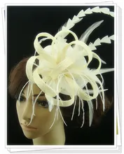 Free shipping high quality fascinators nice feather hair accessories sinamay font b hats b font event