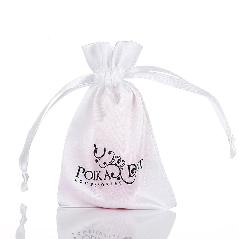Атласные сумки для упаковка ювелирных изделий держатель/макияж/подарок/Свадебные/вечерние/волосы/маска для глаз/футляр для ресниц карман с логотипом, рисунком по индивидуальному заказу