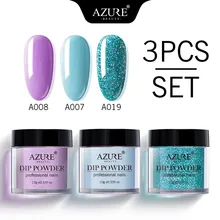 Лазурная красота, 3 шт./партия, градиентный цвет, блестящая пудра для ногтей, французский Блестящий пудра для напыления, блестящая пудра для ногтей, наборы