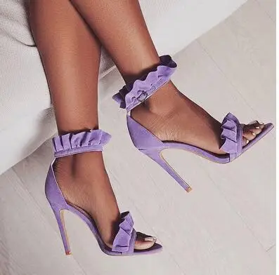 Hot Classics All Kinds of Colour Genuine Leather  Elastic band Shoe Cross-tied Front&Rear Strap  Shoel Thin Heels Women's Sandal