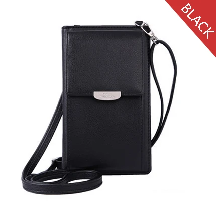 Новые поступления Crossbody телефон и кошелек pruse для iPhone кошелек Чехол универсальный кошелек Чехол - Цвет: Black