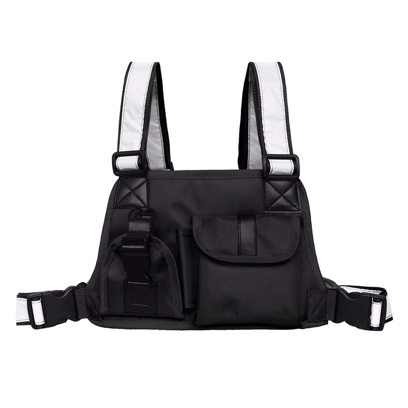 

Tactical Vest Chest Bag for Men Reflective Strap Radio Harness Chest Front Pack Pouch Holster Military Vest Chest Rig Bag 2019