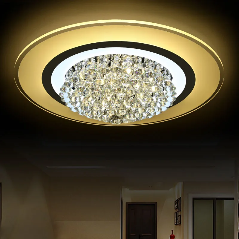 

modern LED crystal lamp ceiling lamps ultra-thin living room round bedroom light restaurant lighting ceiling lights ZA ZL502