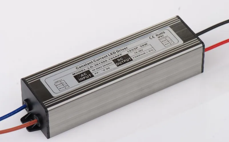 

500pcs fedex free shipping 50W led driver waterproof IP67 90-260V led power supply PFC 0.96 1500mA for high power led lamp