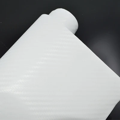 Автомобилей Стайлинг 30 см x 300 см 3D углеродного волокна винил автомобиля Обёрточная бумага пленки Водонепроницаемый наклейки+ скребок инструменты - Название цвета: Белый