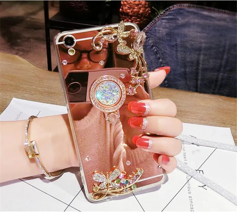 Для Samsung S6 S7 S8 S9 S10 PLUS Lite Note 5 8 9 10 чехол со стразами зеркальная сумка для телефона