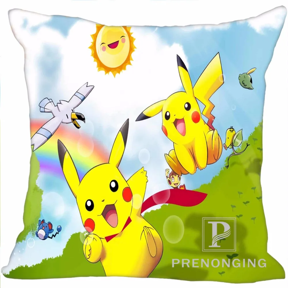 

Custom Pillowcase Cover Pokemon Cute Pikachu Square Zipper Pillow Cover Print Your Pictures 20x20cm,35x35cm(one side) 180117#41