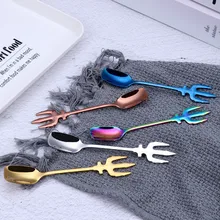 1 шт. красочная Ложка Вилка ложки столовые приборы мороженое для питья кухонный гаджет кухня, бар, ресторан принадлежности HX0619