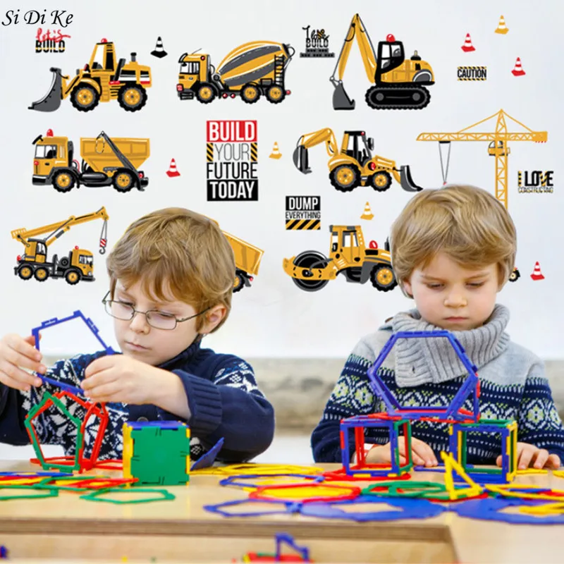 

Si Di Ke Home Decoe Tractor Truck Decorative Wall Sticker Kids Room Background Bedroom Study Room Wall Stickers