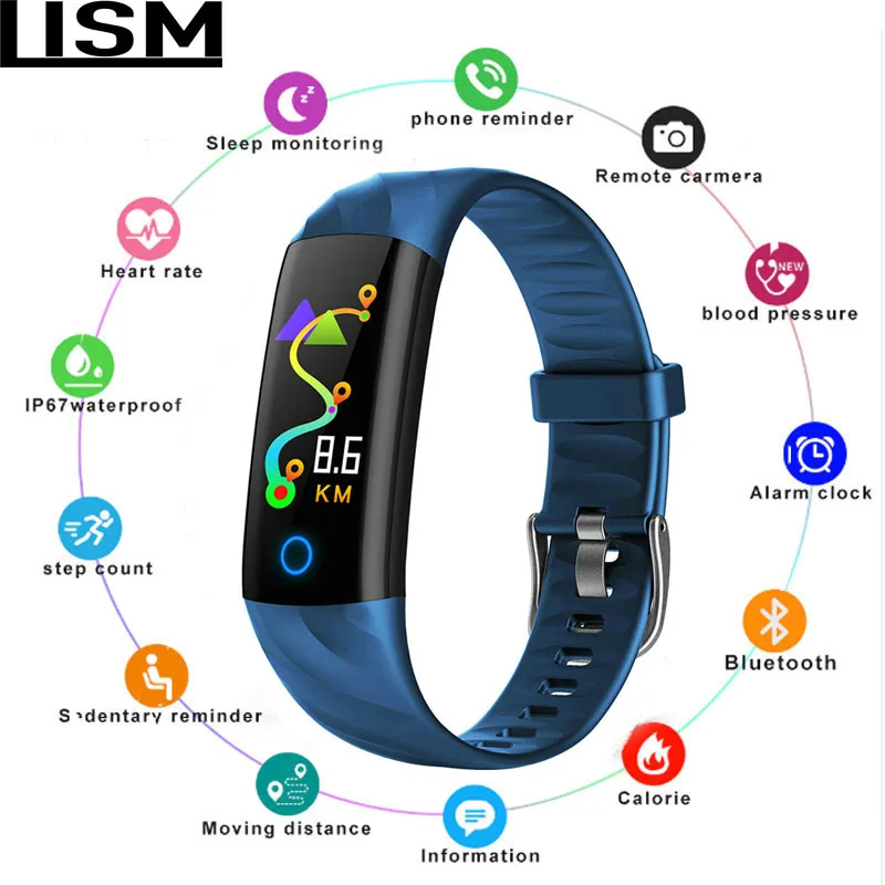 

Heart Rate Smart Bracelet IP68 Waterproof Blood pressure oxygen Monitor Color Screen Activity Fitness Tracker Smart Band Reloj