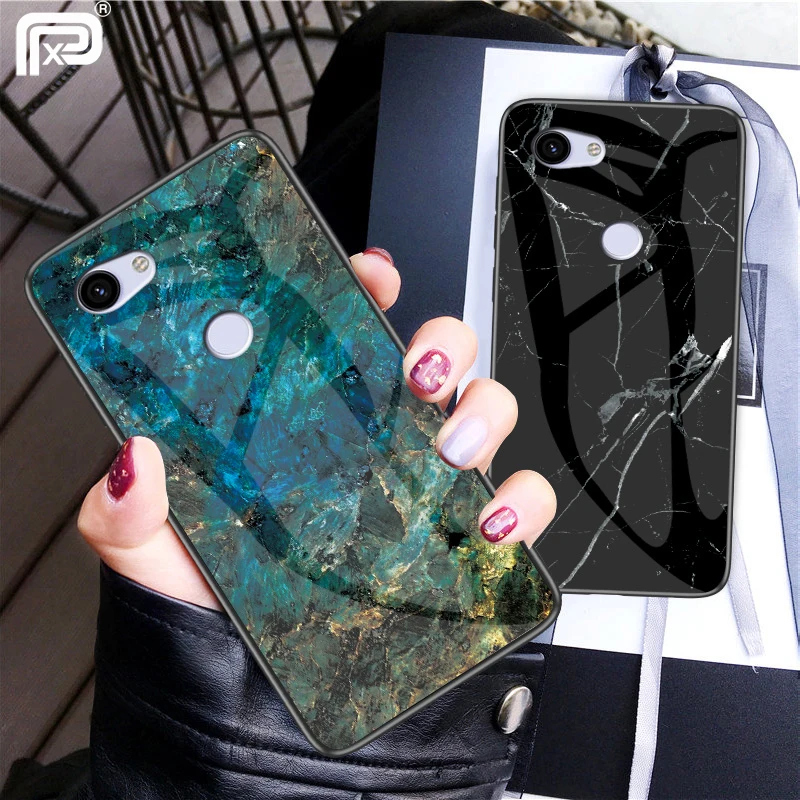 

For Google Pixel 3A XL Case Marble Pattern Smooth Tempered Glass Back Cover For Google Pixel 3A Phone Case Fundas