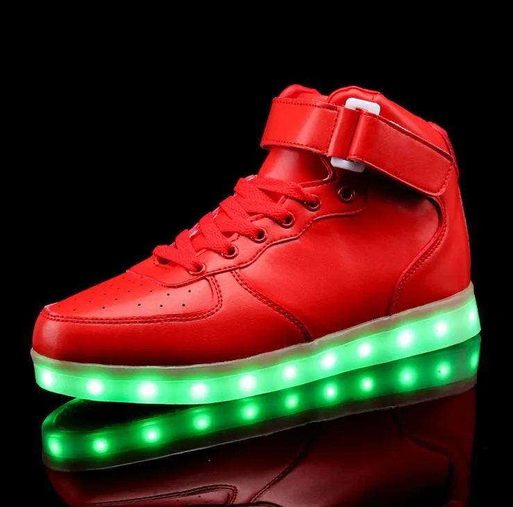 22,5-27 см качественная обувь детская обувь со светодиодной подсветкой для мальчиков светодиодный кроссовки детская кожаная обувь светодиодный USB обувь с подсветкой для девочек