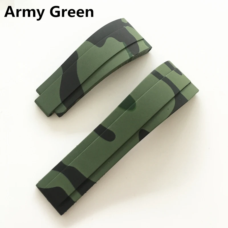 20mm Black Green Blue Red Gray camo silicone Rubber Watchband watch band For Role Strap Daytona Submariner GMT OYSTERFLEX Belt