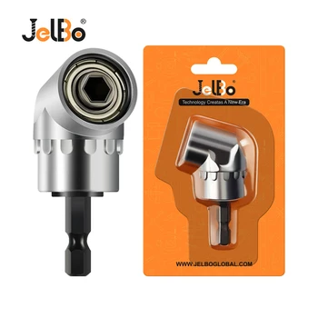 

JelBo 1/4inch 105 Degree Right Angle Driver Angle Extension Screwdriver Drill Attachment Hex Bit Socket Holder Adapter Tool Kits