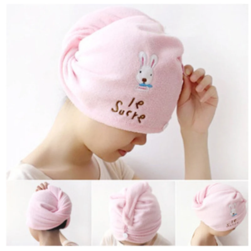 New Useful Fast Dry Hair Cap Microfiber Towel Hair Hat Dry Napkin Turban Bath Towels for Adults Lady Beach Towel Bathroom Towels