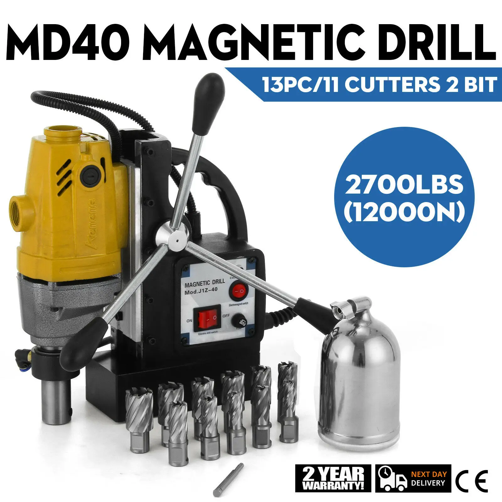 

MD40 Magnetic Drill Press 13PC 1 HSS Cutter Set Annular Cutter Kit Mag Drill