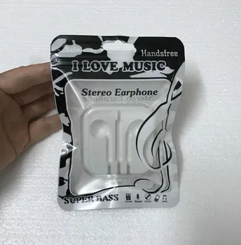 

Fashion Notation Note Zipper Retail Packaging Bag with Hang Hole for Iphone X 8 7plus earpods retail Pouch for J5 s8 Earphone