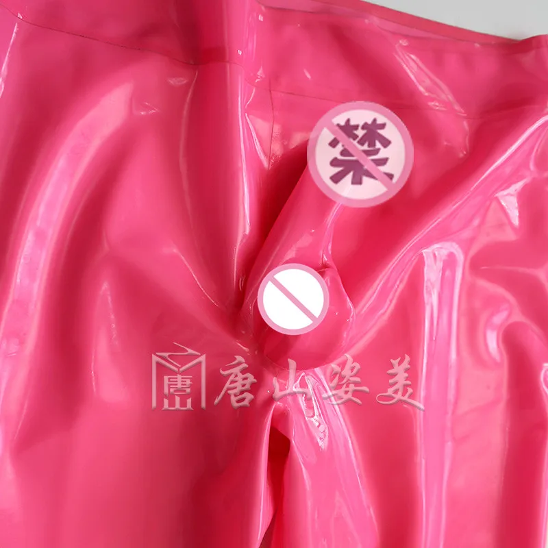 Sexy MEN latex trousers with Penis Sheath Latex leggings WITH GLUE PENIS CONDOM CUSTOMIZED