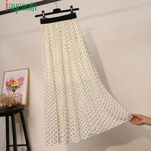 JAYCOSIN женская летняя белая юбка Модная высокая талия юбка с принтом шифоновая приталенная юбка Повседневная Удобная юбка 40