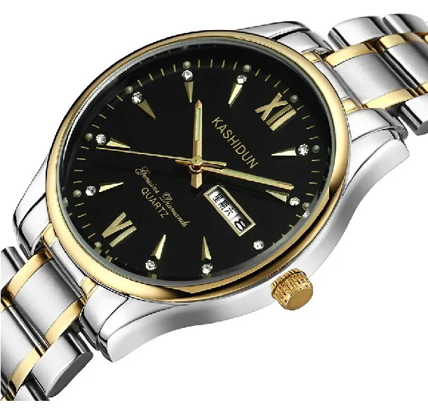 

Top Brand Men Quartz Watch Male Business Dress Wristwatch Full Steel Simple Design Calendar Swimming Clock Relogio Masculino