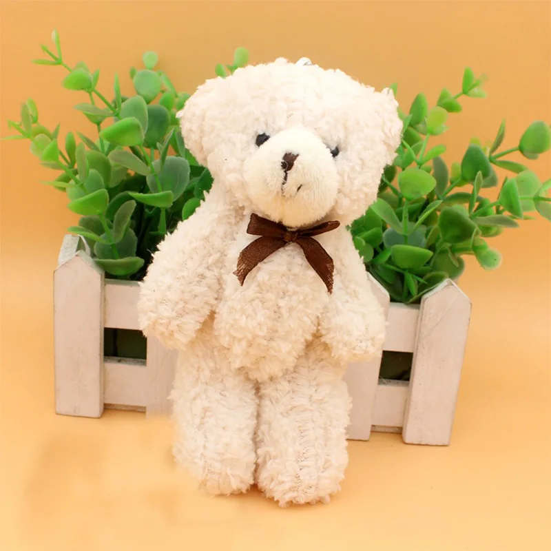 13 см бабочка галстук плюшевая игрушка медведь на шарнирах мультяшный плюшевый мишка сумка кулон свадьба креативный маленький подарок «Медведь» игрушки WJ011