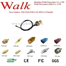 SMA женский чтобы u. FL IPEX кабель, SMA прямо переборки в U. FL IPEX женского правый угол с 1.37 мм(d) кабель