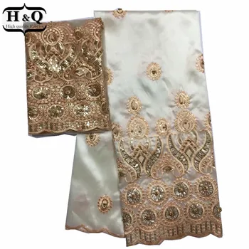 

Hottest Design 5 Yards African George Fabric +2 Yards French Tulle Lace Fabric With Beads African Embroidery Lace With Sequins