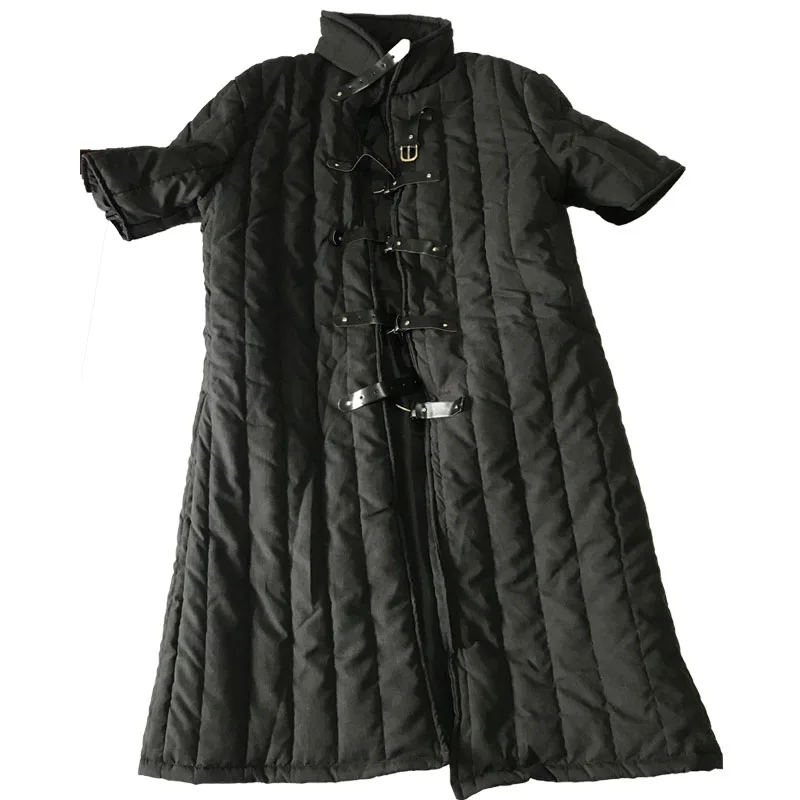 Adult Men Medieval Larp Viking Costume Leopold Gambeson Canvas Suede Turtleneck Jacket Battle Hero Outfit Winter Padded Coat 