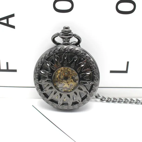 Black Steampunk Skeleton Mechanical Pocket Watch Men Antique Luxury Brand Necklace Pocket & Fob Watches Chain Male Clock GIft Black Steampunk Skeleton Mechanical Pocket Watch Men Antique Luxury Brand Necklace Pocket & Fob Watches Chain Male Clock GIft