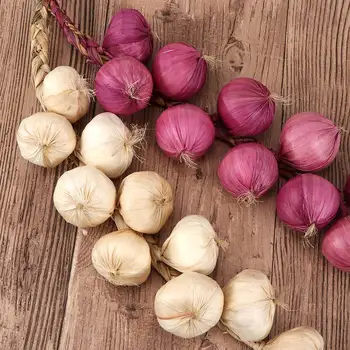 

10 Pcs/String Mini Decorative Photography Props Artificial Foam Garlic Onion Vegetables House Party Kitchen Decor Home Decor