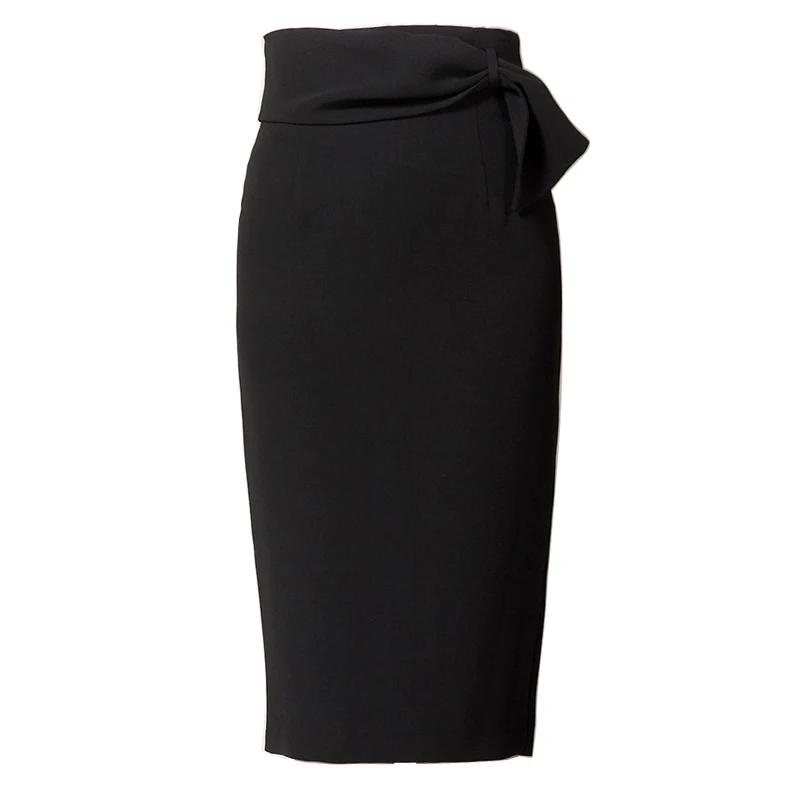 Gratis Y Otoño Cintura Las Primavera Lápiz S De 2018 Elegante Nuevo Negro Envío Damas Formal Arco Mujeres Con Faldas Alta 2xl zdqvzw