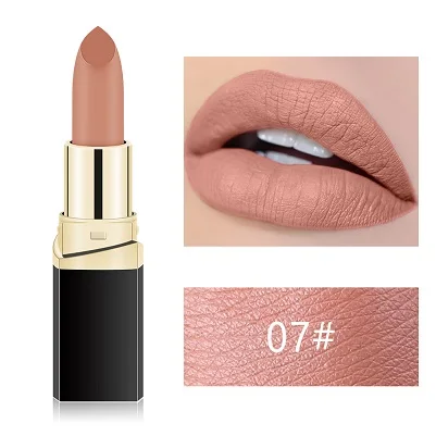 MISS ROSE Lipstick Matte Waterproof Make Up Long Lasting Lip Stick 42 Colors Easy To Wear Lipstick Lips Makeup Mate Lipstick - Цвет: 7