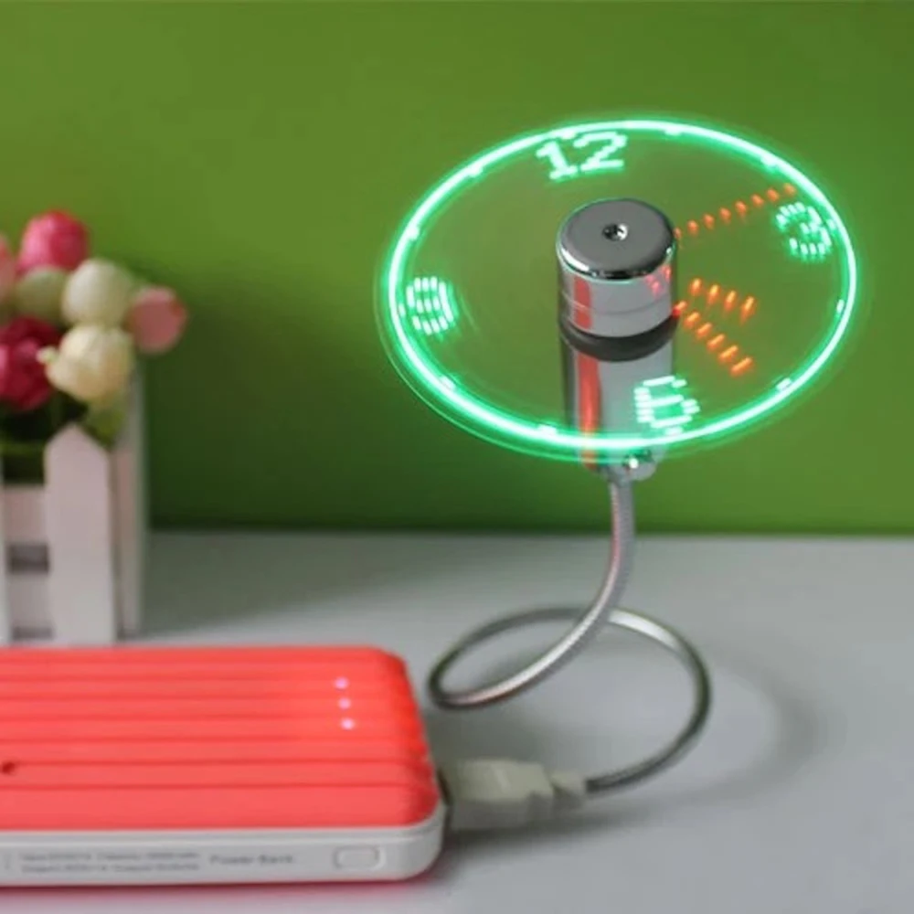ITimo дисплей реального времени часы новые идеи оригинальные светильники Лето Световой ночник Mini светодио дный USB led вентилятор лампа