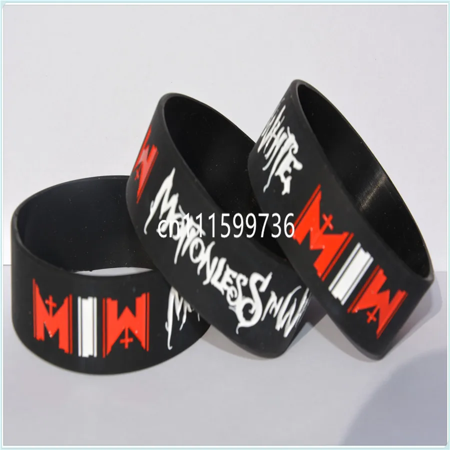 Motionless In White Silicone 1" Wide Debossed Wristband Bracelet