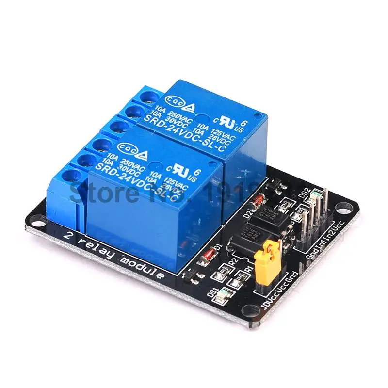 

24V 2 Channel Relay Module Optocoupler Isolation Blackboard