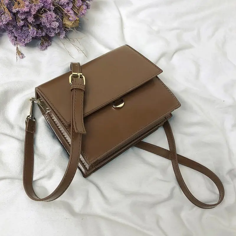 Женская сумка на плечо мягкий полиуритановый материал британский Повседневный модный стиль колледжа высокое качество многофункциональный большой емкости дизайн - Цвет: Brown