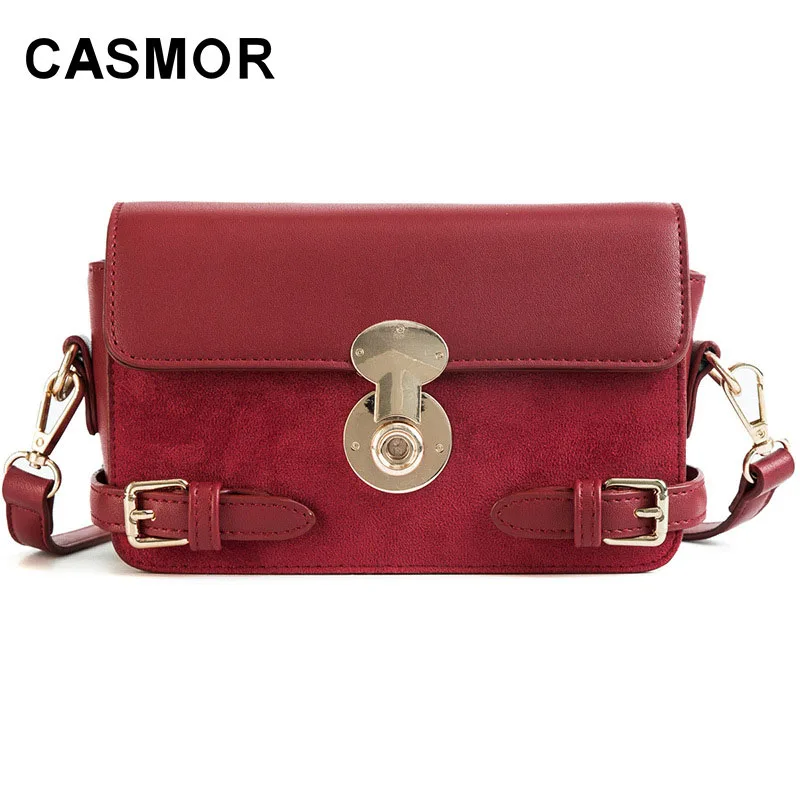 

CASMOR Solid Women Shoulder Bags Mini Small Vintage Female Flap Crossbody Bags Famous Brand Leather Ladies Messenger Bags