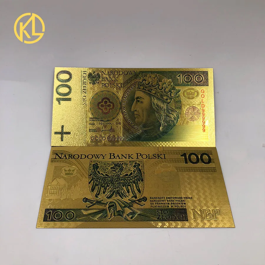 Бесплатная доставка лидер продаж Банкнота с покрытием 24 каратным золотом 10
