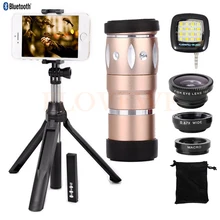 Универсальный Зажимы 10X зум телефото зум объектива телескопа Fisheye Широкий формат макро Lentes для iPhone 5 5S 6 6 S 7 8 сотовый телефон объектив