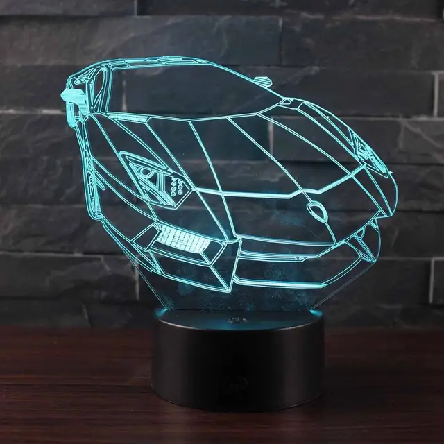 Racing Car Series 3D LED Night Light with 7 Colors Light for Home Decoration Amazing Illusion