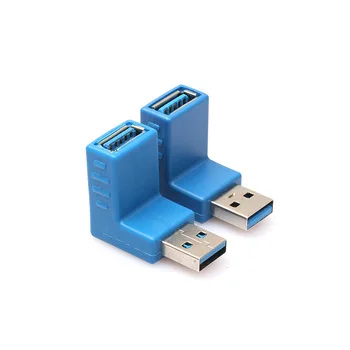 2pcs USB 3.0 A Male to Female Extension Cable 90 Degree Right Angle Adapter Plug USB Male to USB Female Adapter Converter O3