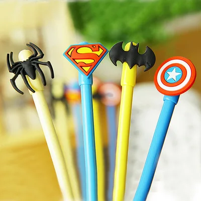 

0.38mm Marvel Superhero Gel Ink Pen Superman Spiderman Batman Captain America Super Heros Signature Pen School Office Supply