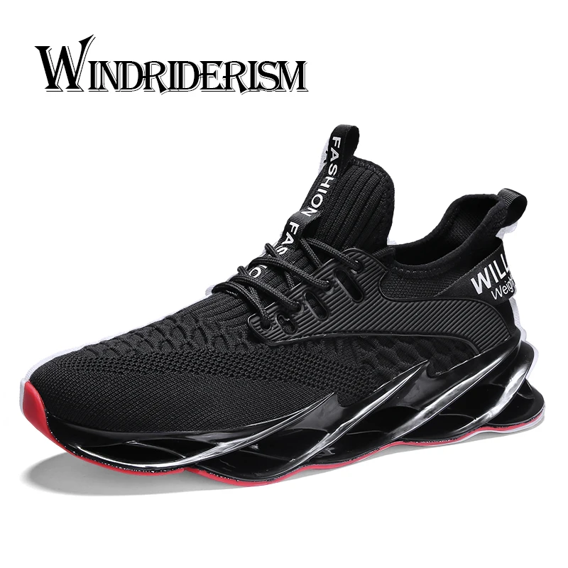 

New Men Flyknit Fashion Running Shoes Comfortable Breathable Sports Shoes Exquisite Hollow Sole Non-slip Wearable Mens Sneakers